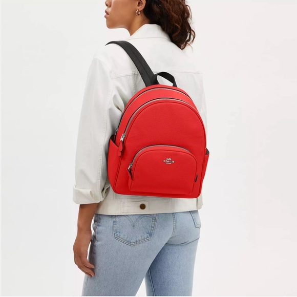 NWT Coach Sv/Miami Red Leather Court Backpack 5666 Below $450 Retail RETIRED - Picture 2 of 5